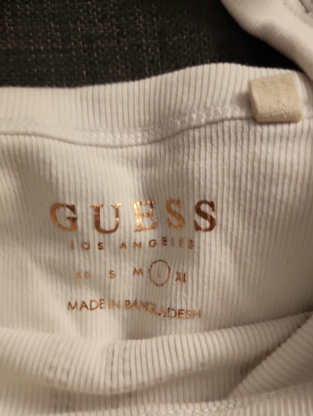 Guess White Rhinestone Logo Crop Tank - Picture 3 of 3